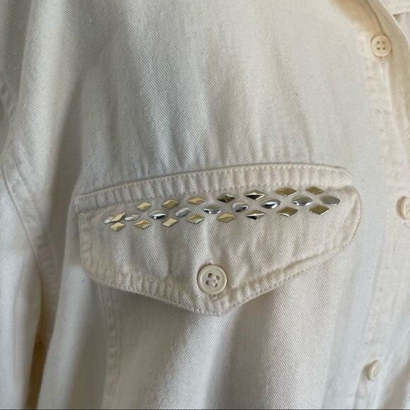 La Sha Button Down Shirt with embroidered Tiger on back - Picture 3 of 5